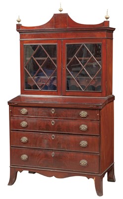 Lot 247 - Federal Mahogany Secretary Bookcase 19th...