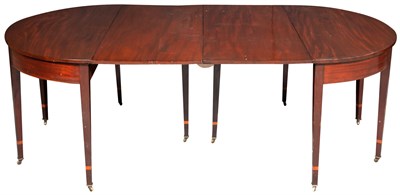 Lot 211 - Federal Inlaid Mahogany Two-Part Dining Table...