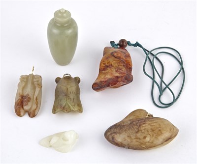 Lot 60 - Six Chinese Small Jade Carvings 19th-20th...