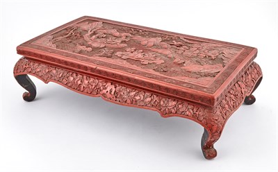 Lot 14 - A Chinese Cinnabar Lacquer Table Stand Qing...