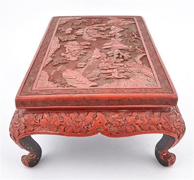Lot 14 - A Chinese Cinnabar Lacquer Table Stand Qing...