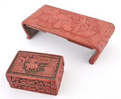 Lot 4 - A Chinese Cinnabar Lacquered Wood Table Stand...