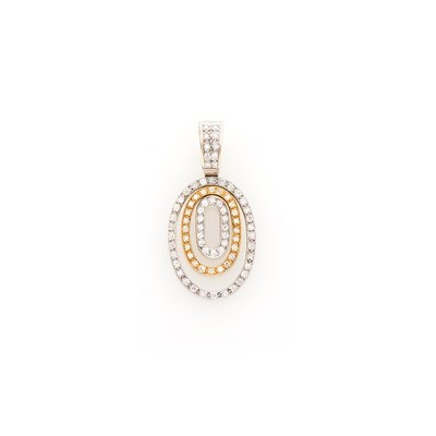 Lot 115 - Two-Color Gold and Diamond Pendant