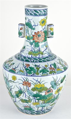 Lot 45 - Chinese Doucai Enameled Porcelain Arrow Vase...