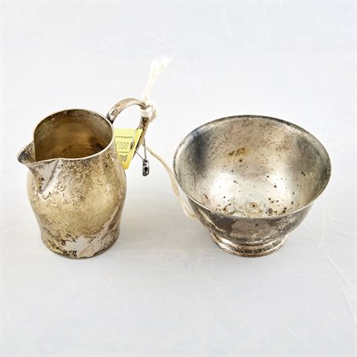 Lot 3 - Silver Creamer and Bowl, 7 ozs., International