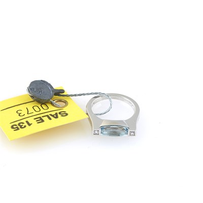 Lot 73 - Diamond and Stone Ring, 18K 3 dwt. all