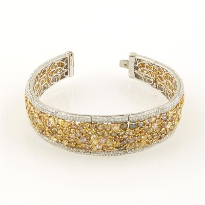 Lot 79 - Diamond Rigid Bracelet, 948 diamonds about...