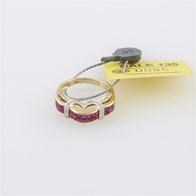 Lot 86 - Diamond and Stone Ring, 42 diamonds about 0.50...