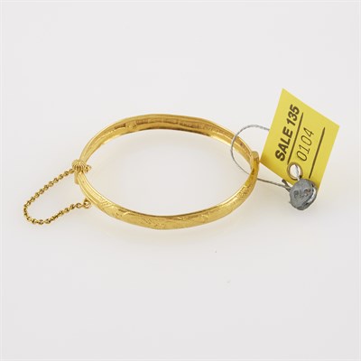 Lot 104 - Gold Rigid Bracelet, 22K 14 dwt.