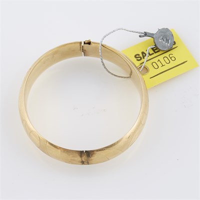 Lot 106 - Gold Rigid Bracelet, 14K 12 dwt., damaged