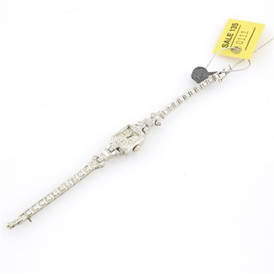 Lot 111 - Ladys Diamond Bracelet Watch, 56 diamonds...