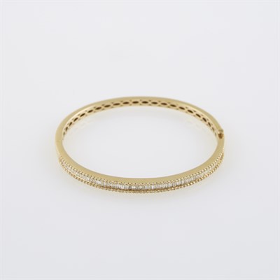 Lot 124 - Diamond Rigid Bracelet, 67 diamonds about 1.30...