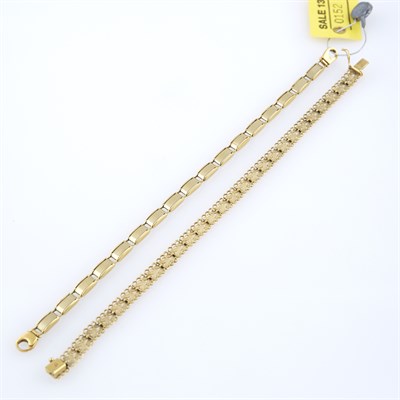 Lot 152 - Two Gold Flexible Bracelets, 18K 13 dwt.