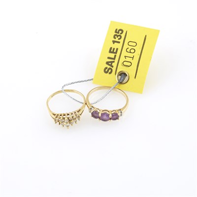 Lot 160 - Diamond and Stone Ring and Gold and Stone Ring,...
