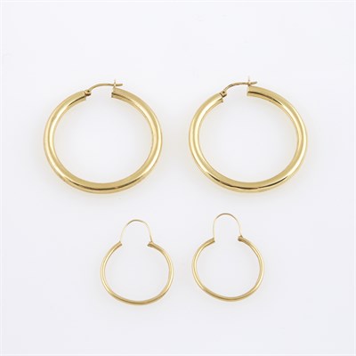 Lot 167 - Four Gold Earrings, 14K 4 dwt.
