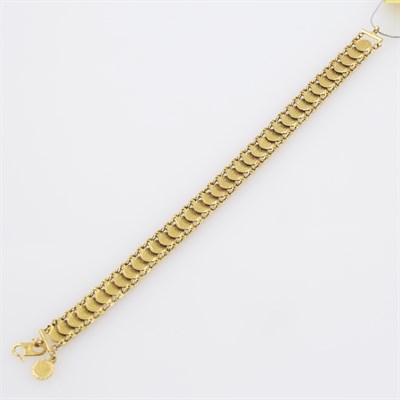 Lot 296 - Gold Charm Bracelet with charm attached, 18K...
