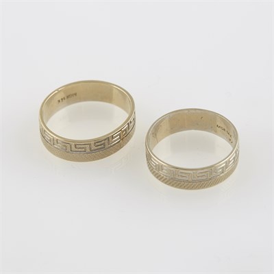 Lot 297 - Two Gold Wedding Rings, 14K 5 dwt.