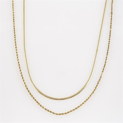 Lot 310 - Two Gold Neck Chains, 14K 12 dwt.