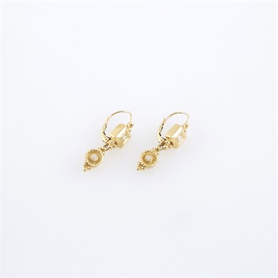 Lot 314 - Two Diamond Earrings, 4 diamonds, 14K 3 dwt.