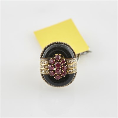 Lot 346 - Diamond and Stone Ring, 18K 10 dwt. all