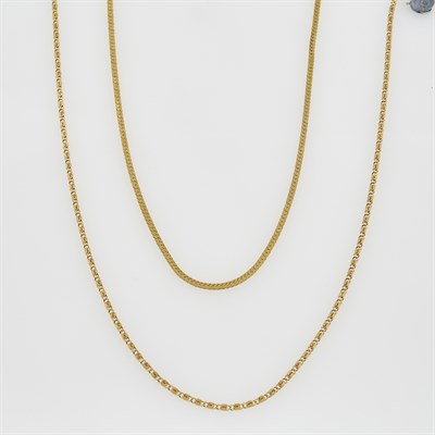 Lot 368 - Two Gold Neck Chains, 14K 12 dwt.