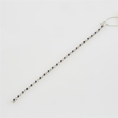 Lot 390 - Diamond and Stone Flexible Bracelet, 23...