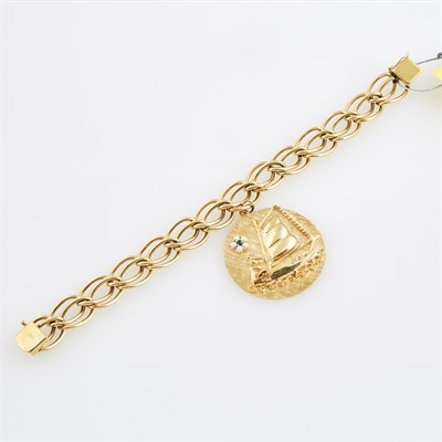 Lot 499 - Gold Flexible Bracelet with gold and bead...