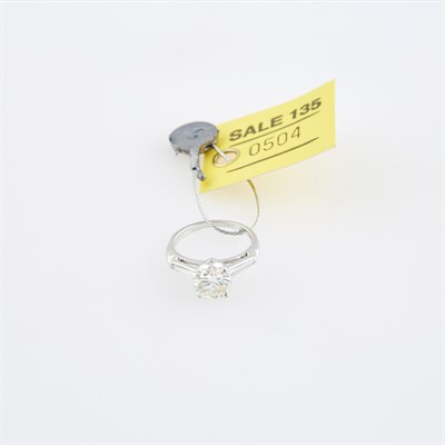 Lot 504 - Diamond Engagement Ring, 3 diamonds, center...