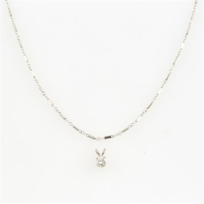 Lot 551 - Diamond Solitaire Pendant about 0.35 ct. and...
