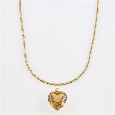 Lot 559 - Diamond and Stone Pendant about 0.40 ct. and...