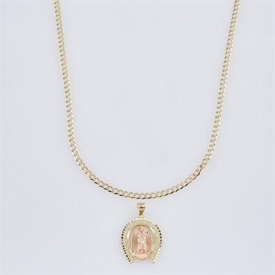 Lot 563 - Gold Pendant and Neck Chain, 14K 8 dwt., damaged