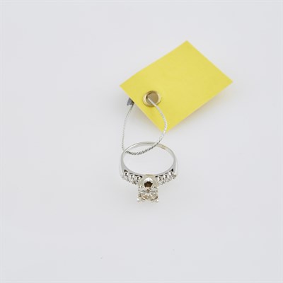 Lot 564 - Diamond Engagement Ring, 7 diamonds, center...