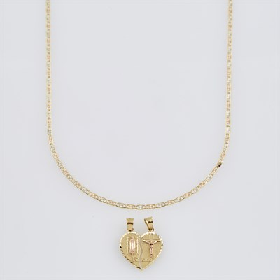 Lot 565 - Gold Pendant and Neck Chain, 14K 4 dwt., damaged