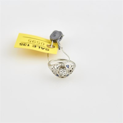 Lot 595 - Diamond and Stone Ring about 0.55 ct., 18K 2...