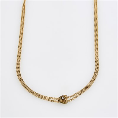 Lot 598 - Diamond Vest Chain, 10K 14 dwt.