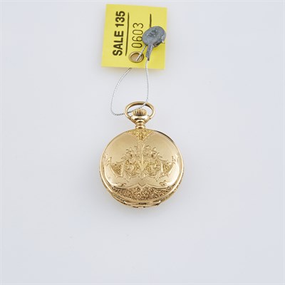 Lot 603 - Gold HC Watch, Waltham, 14K