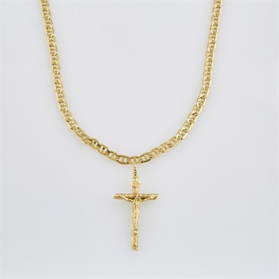 Lot 630 - Gold Pendant and Neck Chain, 14K 20 dwt.