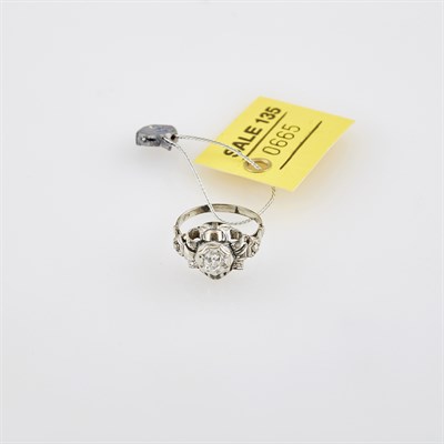 Lot 665 - Diamond and Rose Diamond Ring, center stone...