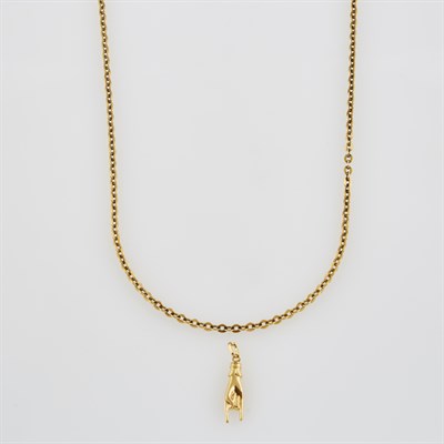 Lot 674 - Gold Pendant and Neck Chain, 18K 10 dwt.