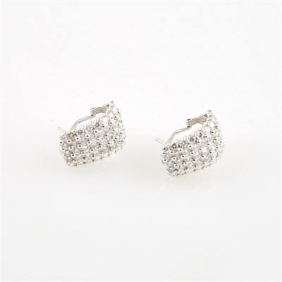Lot 705 - Two Diamond Earrings, 90 diamonds about 5.40...