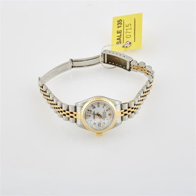 Lot 715 - Ladys Gold and Metal Bracelet Watch, 29 Jewels,...