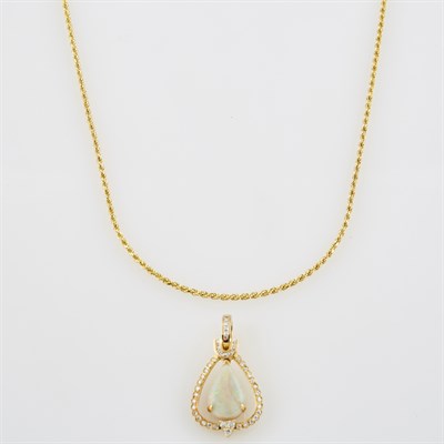 Lot 717 - Diamond and Stone Pendant, 39 diamonds about 0....