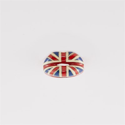Lot 20 - Solange Azagury-Partridge Silver and Enamel Union Jack 'Hotlips' Ring