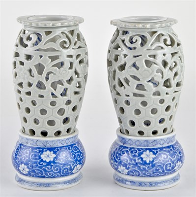 Lot 74 - A Pair of Japanese Seto Porcelain...