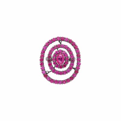 Lot 181 - Blackened Gold and Ruby Ring