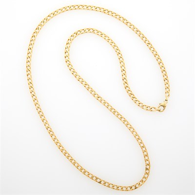 Lot 1129 - Long Gold Curb Link Necklace