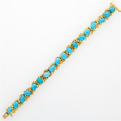 Lot 6 - Gold and Turquoise Bracelet