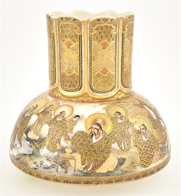 Lot 259 - Japanese Satsuma Earthenware Vase Meiji period...