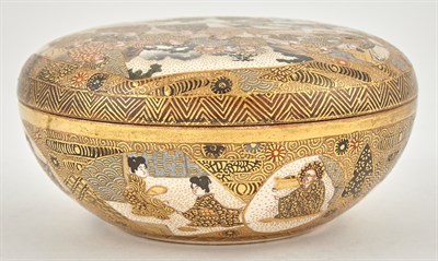 Lot 80 - A Japanese Satsuma Earthenware Domed Box and...