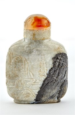 Lot 48 - A Chinese Black and White Jade Snuff Bottle...